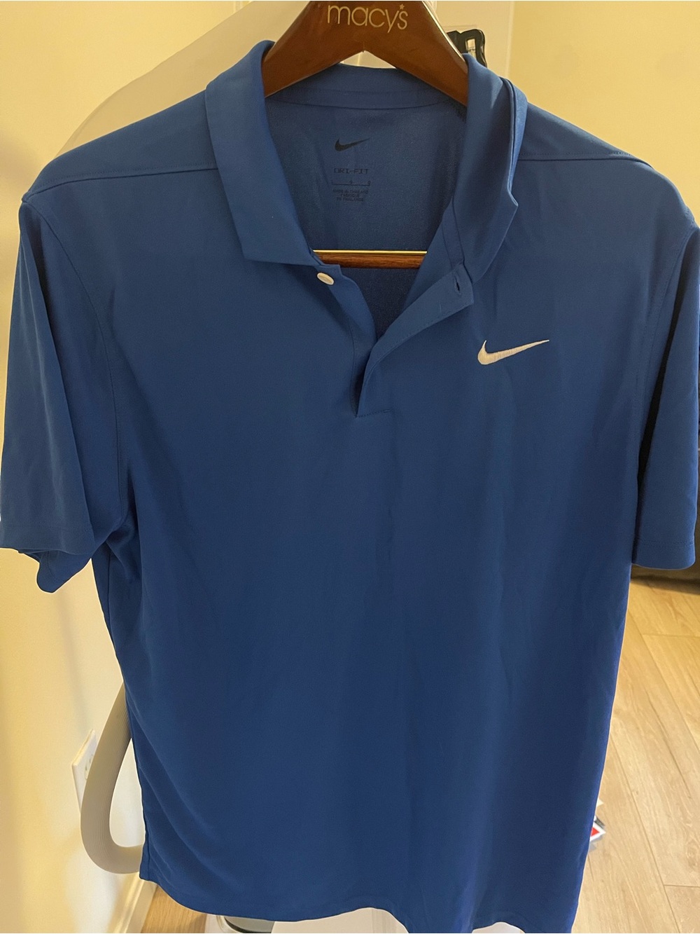 Nike Men's Royal Blue Performance Polo with White Swoosh